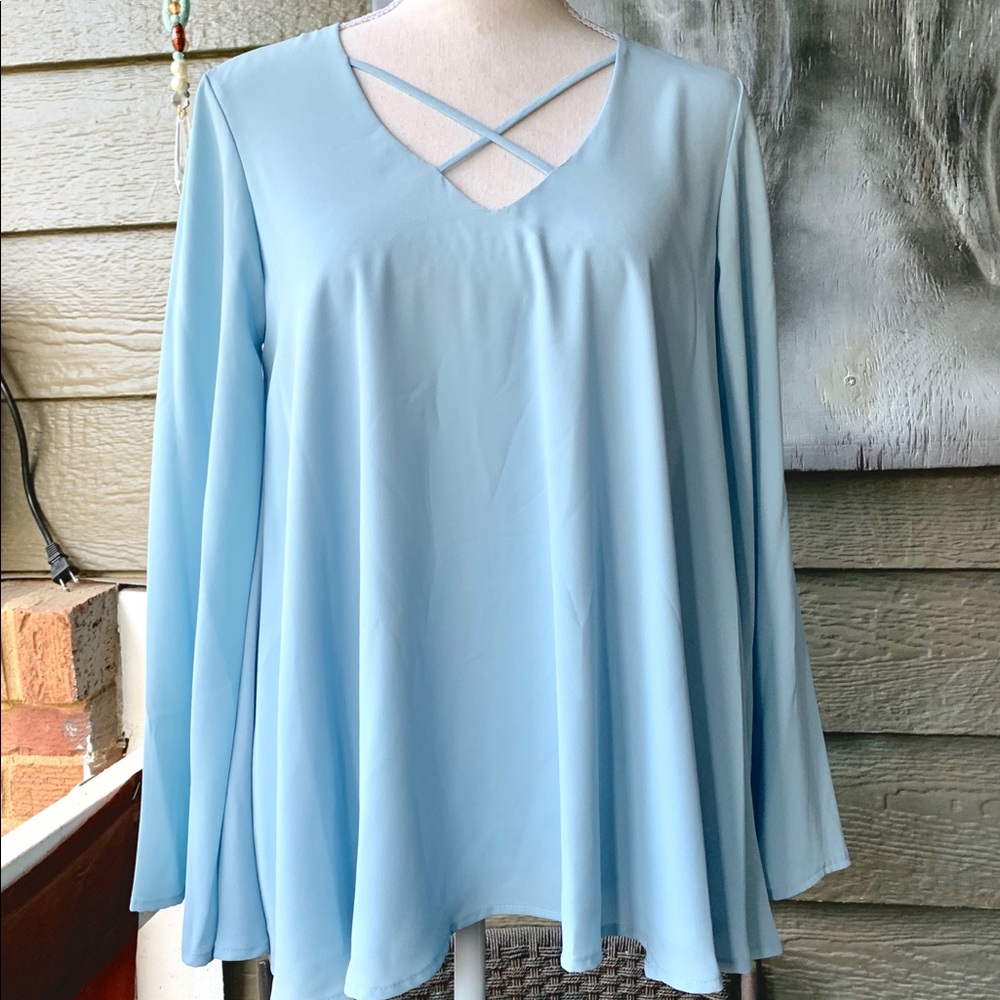 Karen Kane Swing Blouse w/Bell Sleeves! Sz XS